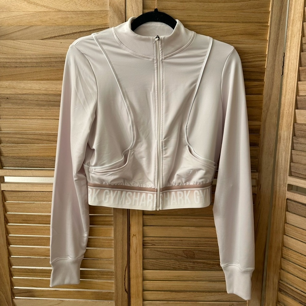 Gymshark Cream Recess Zip Up Track Jacket